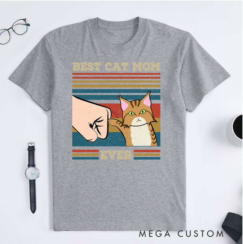 Personalized Cat Lover Best Cat Mom Ever T-Shirt