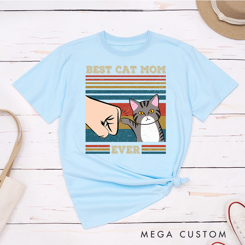 Personalized Cat Lover Best Cat Mom Ever T-Shirt
