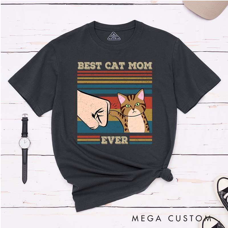 Personalized Cat Lover Best Cat Mom Ever T-Shirt