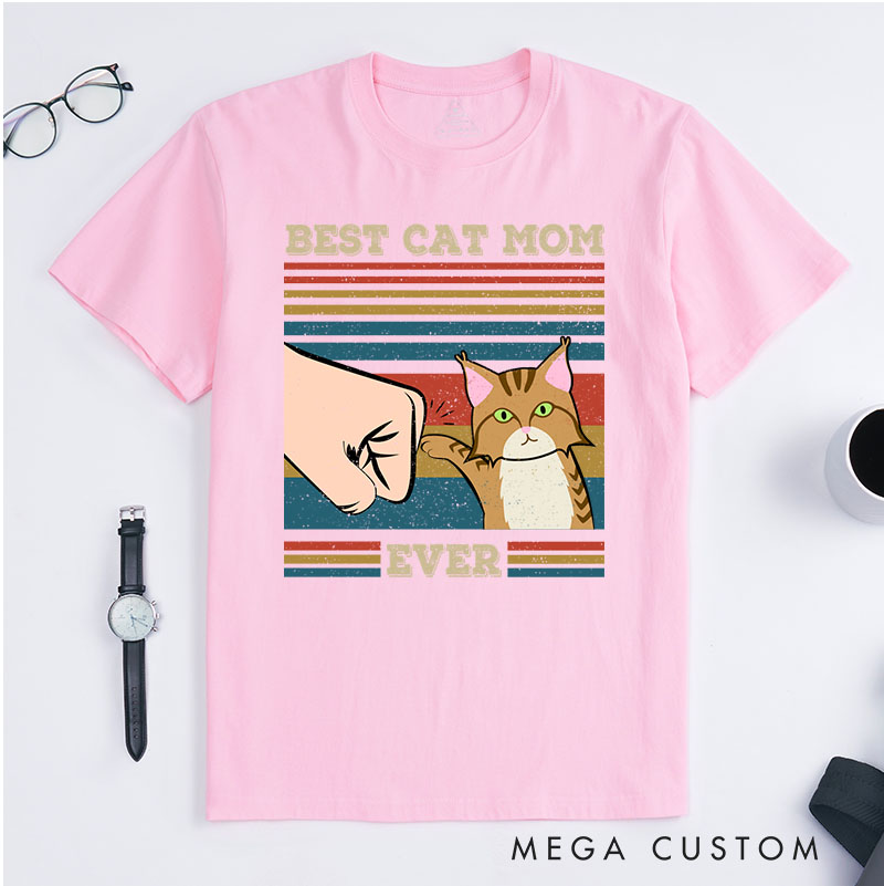 Personalized Cat Lover Best Cat Mom Ever T-Shirt