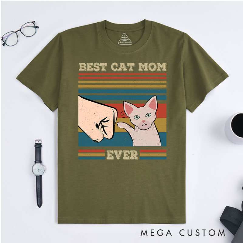 Personalized Cat Lover Best Cat Mom Ever T-Shirt