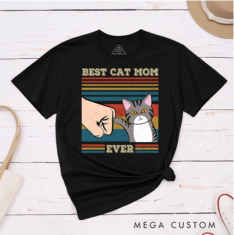 Personalized Cat Lover Best Cat Mom Ever T-Shirt