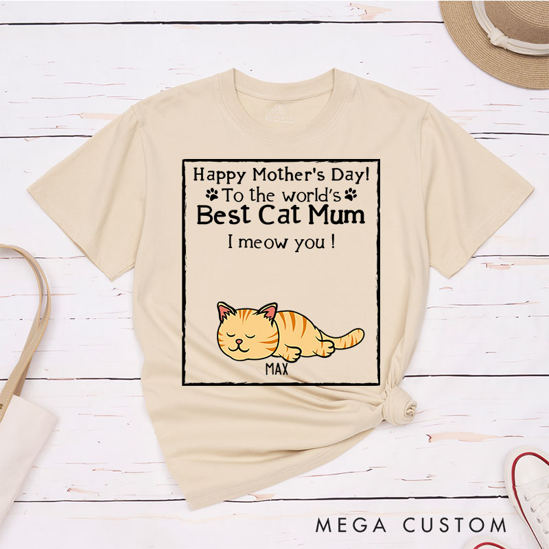 Personalized Cat Lover Best Cat Mom T-Shirt