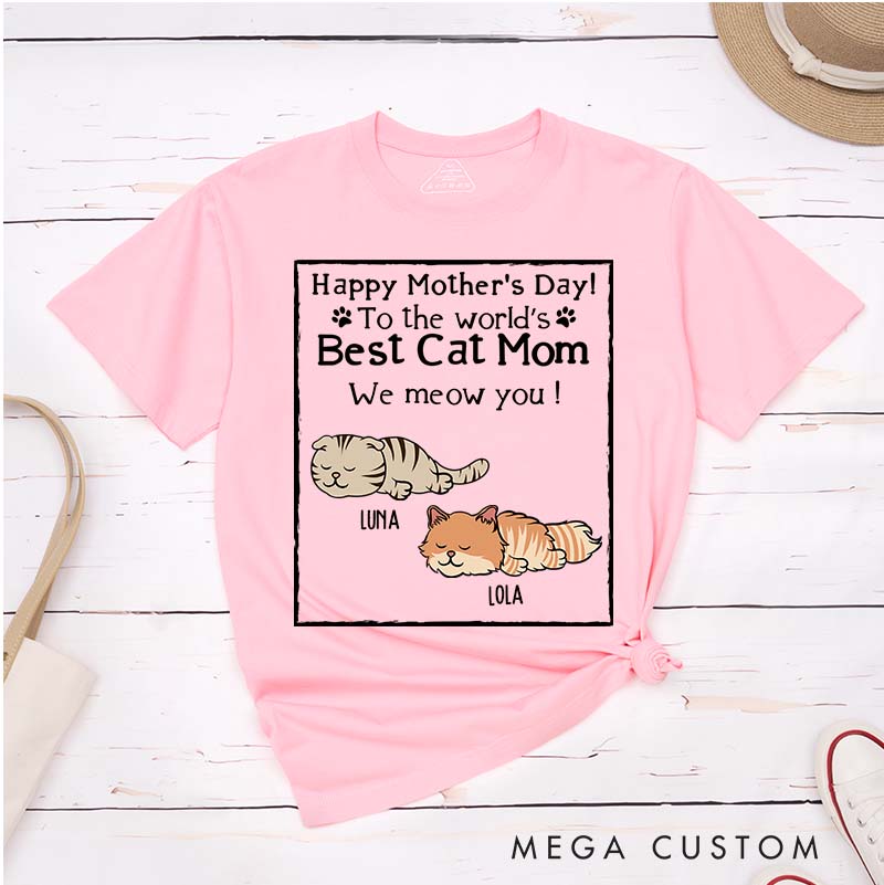 Personalized Cat Lover Best Cat Mom T-Shirt