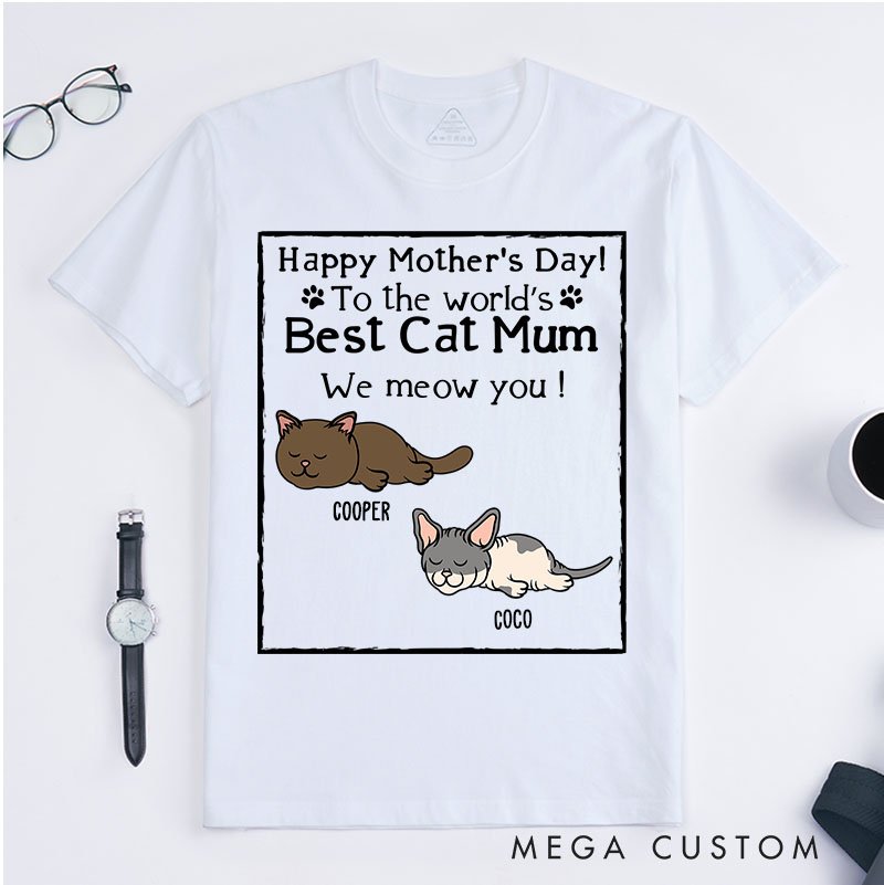 Personalized Cat Lover Best Cat Mom T-Shirt