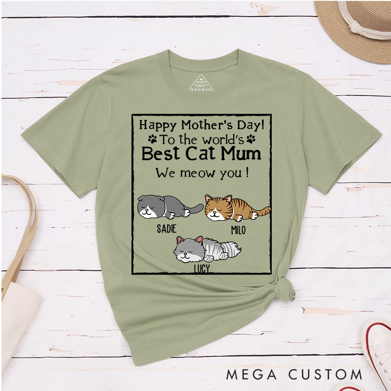 Personalized Cat Lover Best Cat Mom T-Shirt