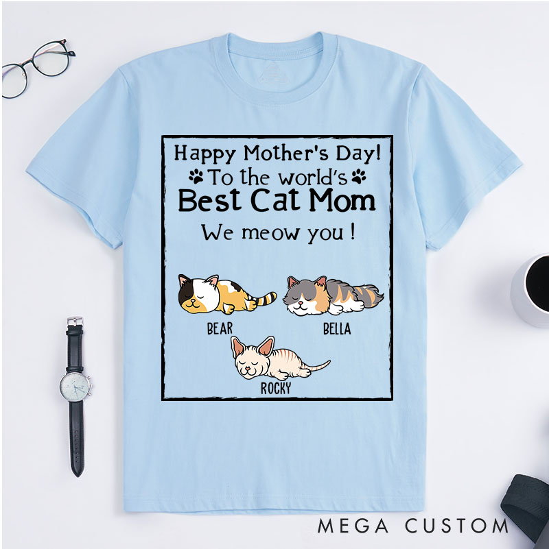 Personalized Cat Lover Best Cat Mom T-Shirt