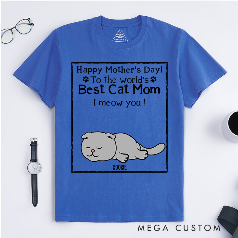 Personalized Cat Lover Best Cat Mom T-Shirt