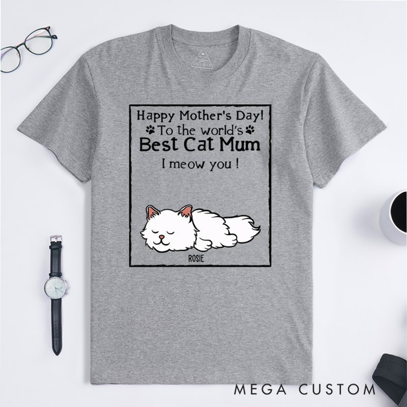 Personalized Cat Lover Best Cat Mom T-Shirt