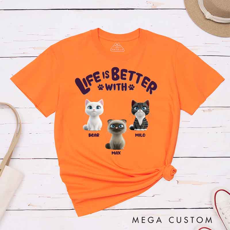 Personalized Cat Lover Better Life with My Cat T-Shirt