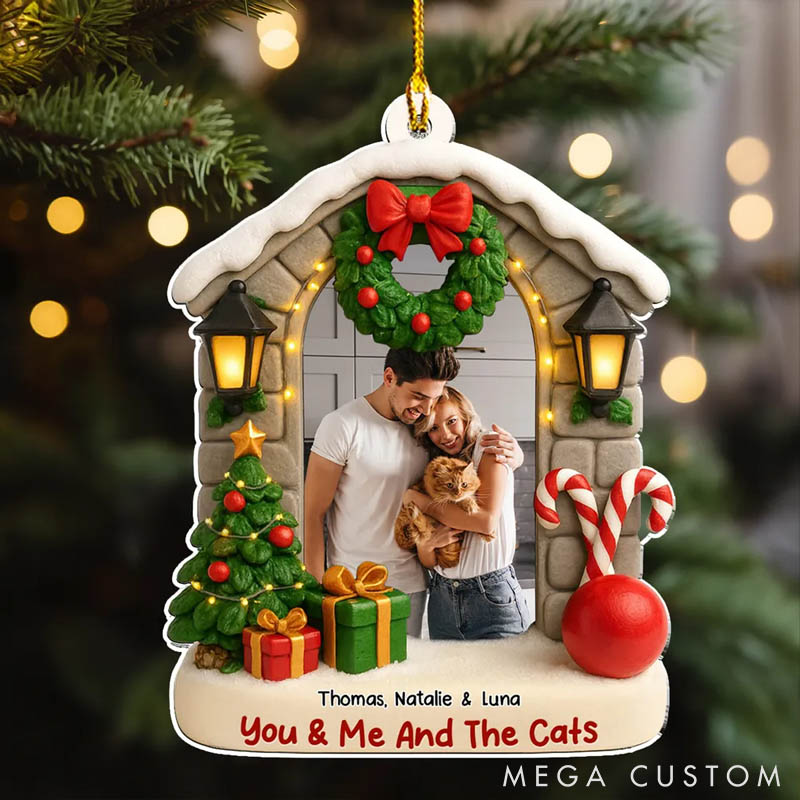 Personalized Cat Lover Bond of Cat Love Photo Christmas Ornament