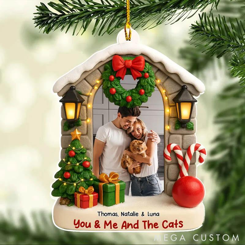 Personalized Cat Lover Bond of Cat Love Photo Christmas Ornament