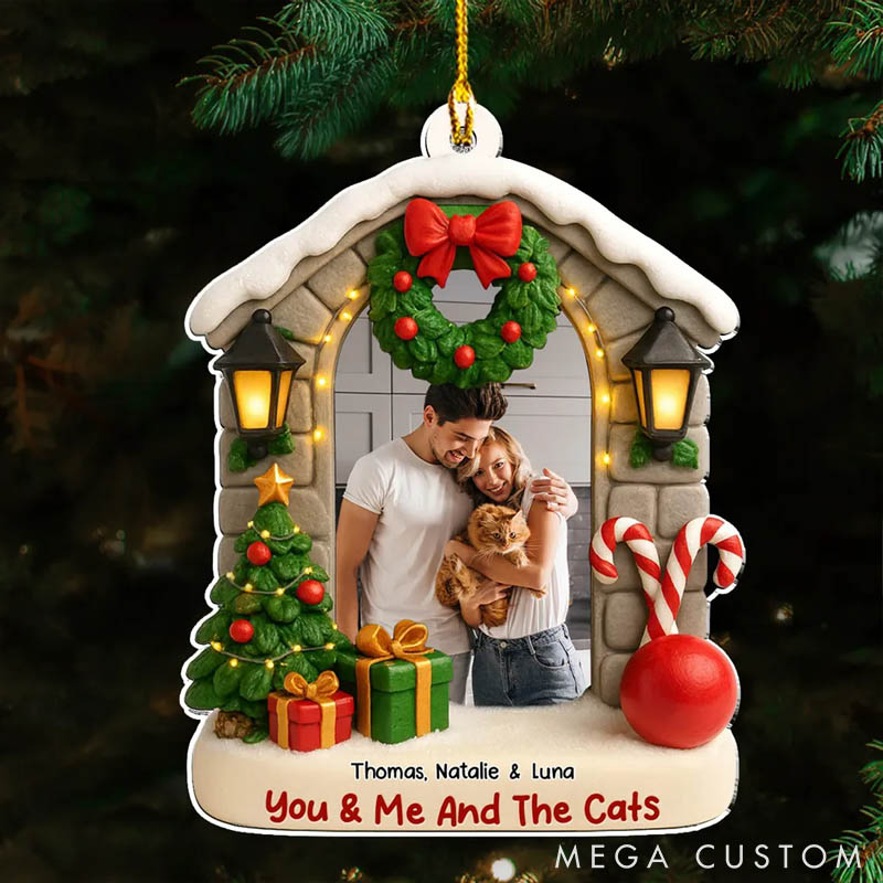 Personalized Cat Lover Bond of Cat Love Photo Christmas Ornament