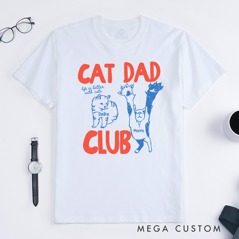 Personalized Cat Lover Cat Dad Club T-Shirt