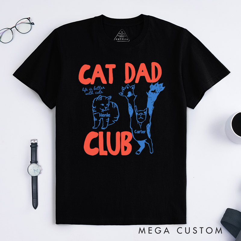 Personalized Cat Lover Cat Dad Club T-Shirt