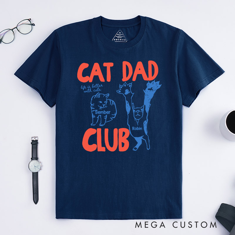 Personalized Cat Lover Cat Dad Club T-Shirt