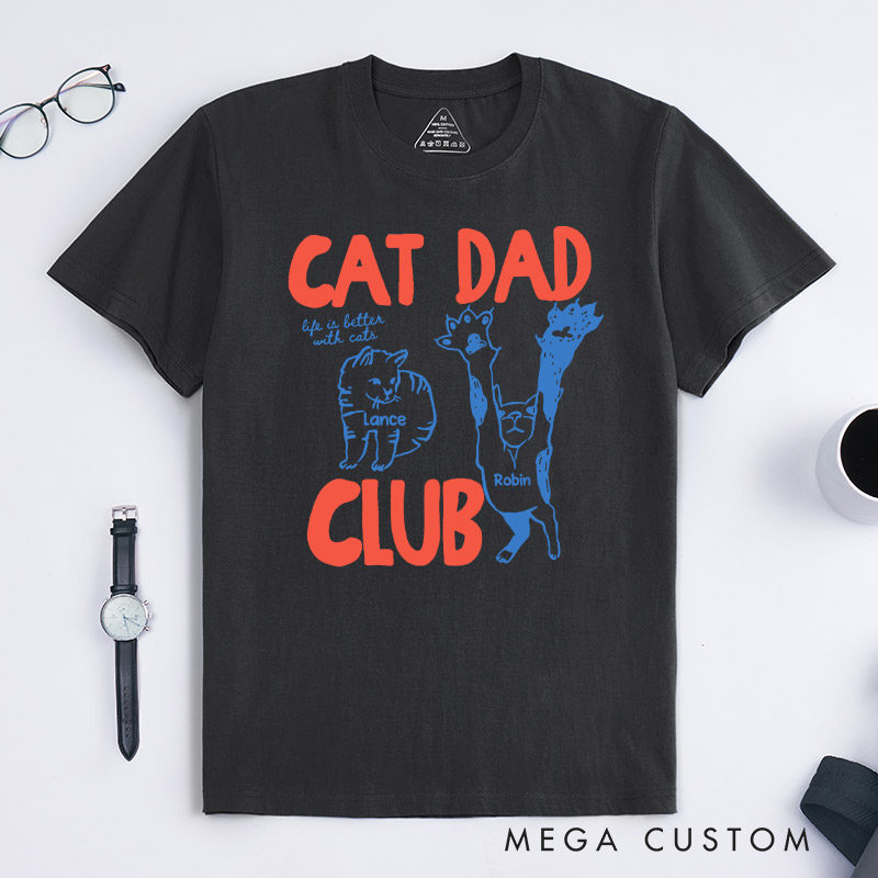 Personalized Cat Lover Cat Dad Club T-Shirt