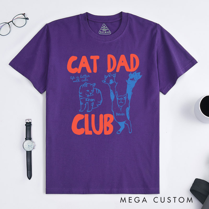Personalized Cat Lover Cat Dad Club T-Shirt