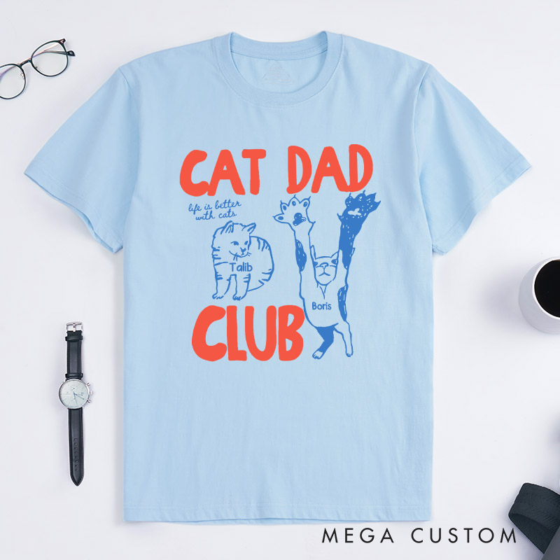 Personalized Cat Lover Cat Dad Club T-Shirt