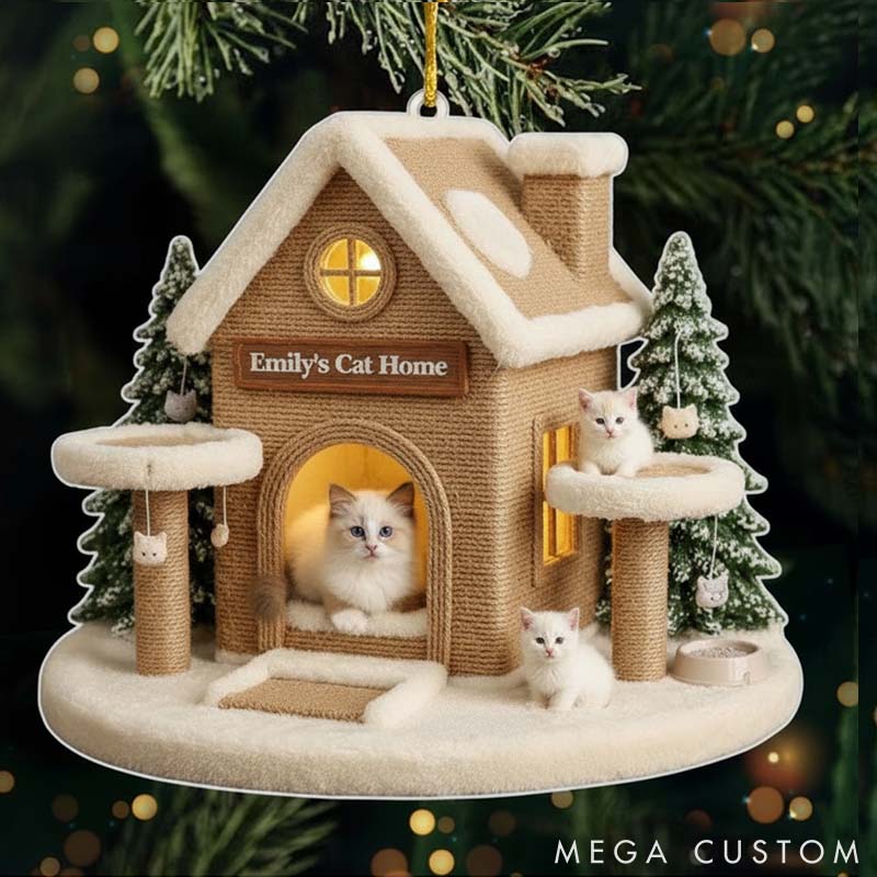 Personalized Cat Lover Cat Home Christmas Ornament
