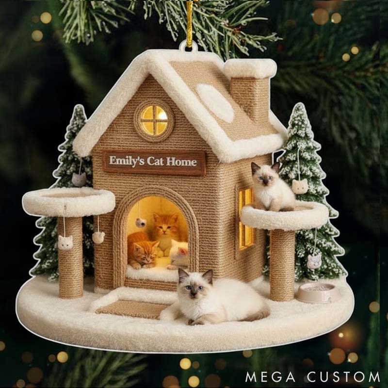 Personalized Cat Lover Cat Home Christmas Ornament