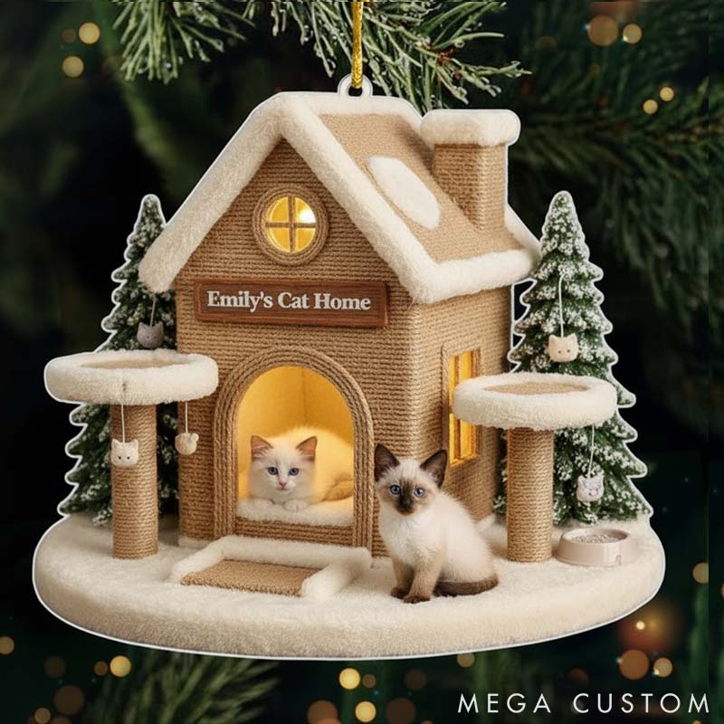 Personalized Cat Lover Cat Home Christmas Ornament