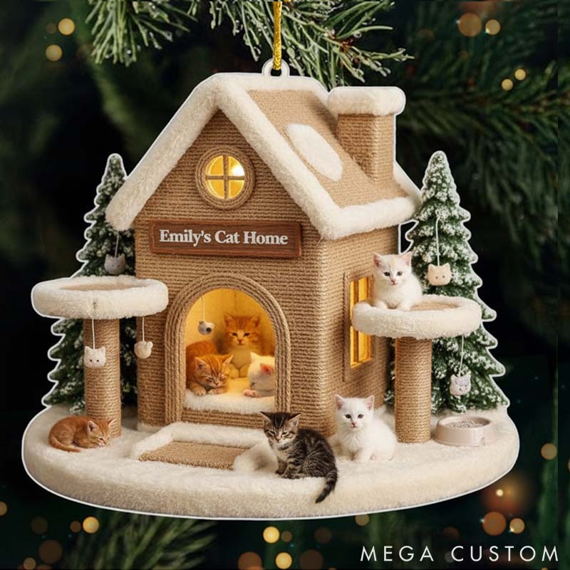 Personalized Cat Lover Cat Home Christmas Ornament