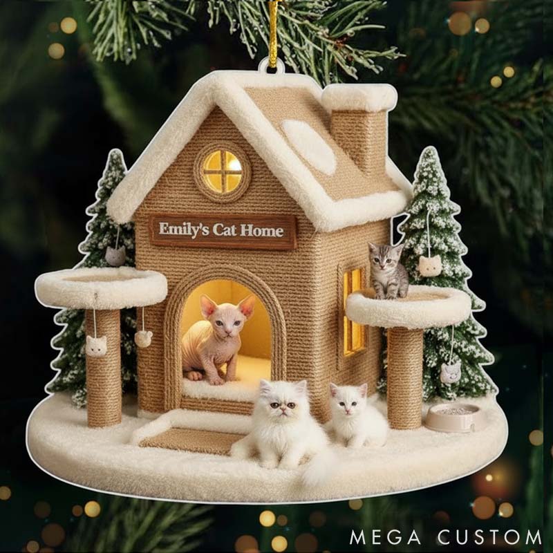 Personalized Cat Lover Cat Home Christmas Ornament