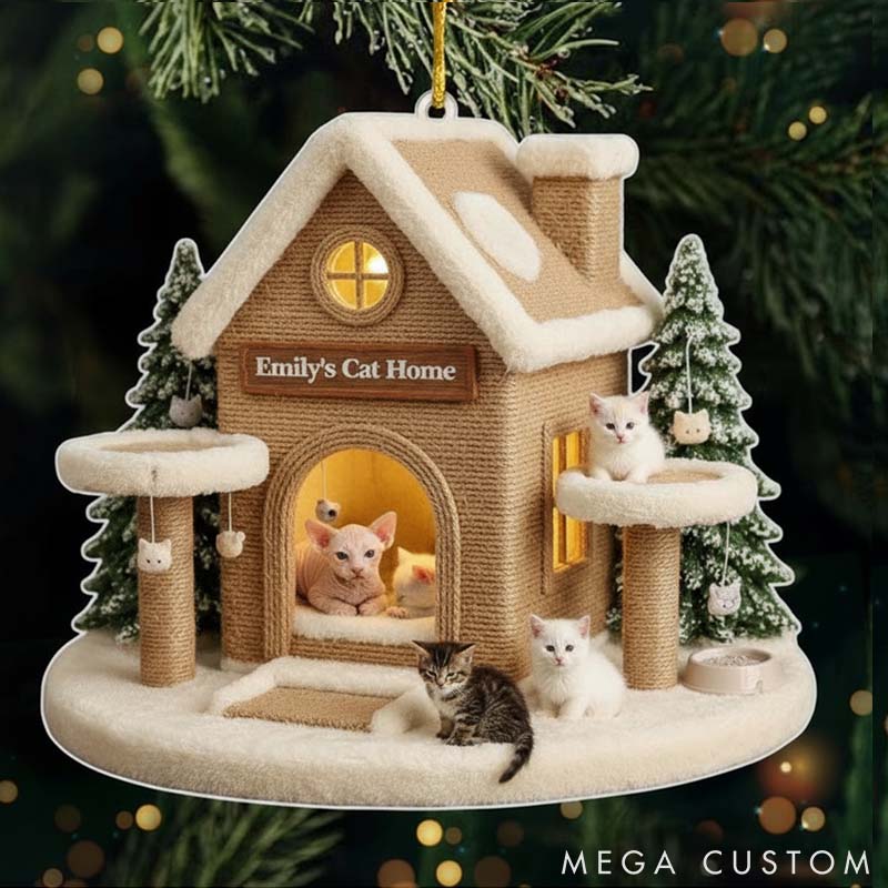 Personalized Cat Lover Cat Home Christmas Ornament