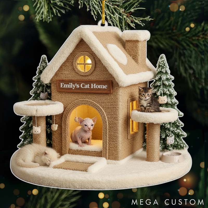 Personalized Cat Lover Cat Home Christmas Ornament