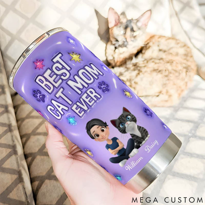 Personalized Cat Lover Cat Mom Power 20oz Tumbler