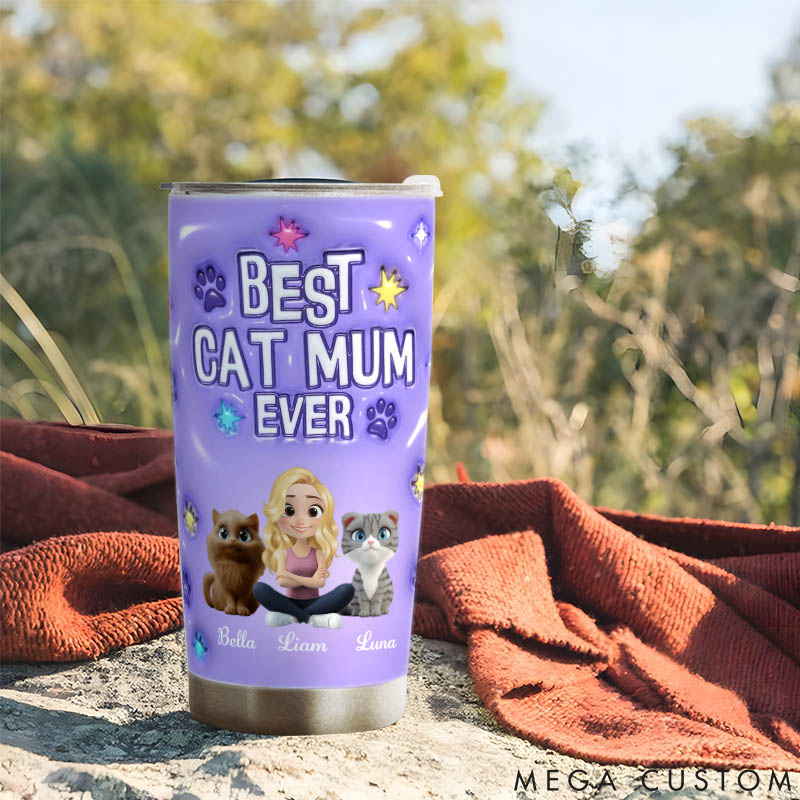 Personalized Cat Lover Cat Mom Power 20oz Tumbler