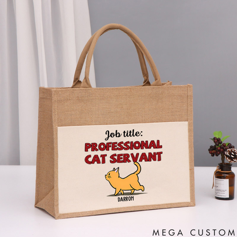 Personalized Cat Lover Cat Servant is My Job Azabu Tote Bag