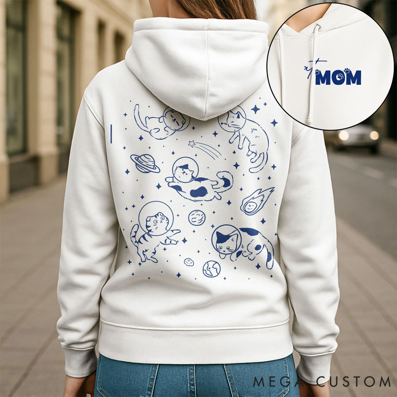 Personalized Cat Lover Cats In Space Hoodies