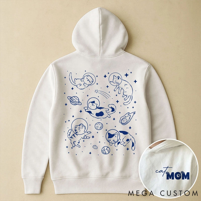 Personalized Cat Lover Cats In Space Hoodies
