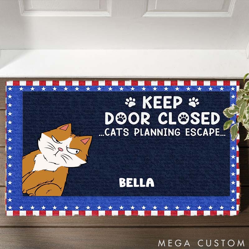 Personalized Cat Lover Cats Want to Escape Doormat