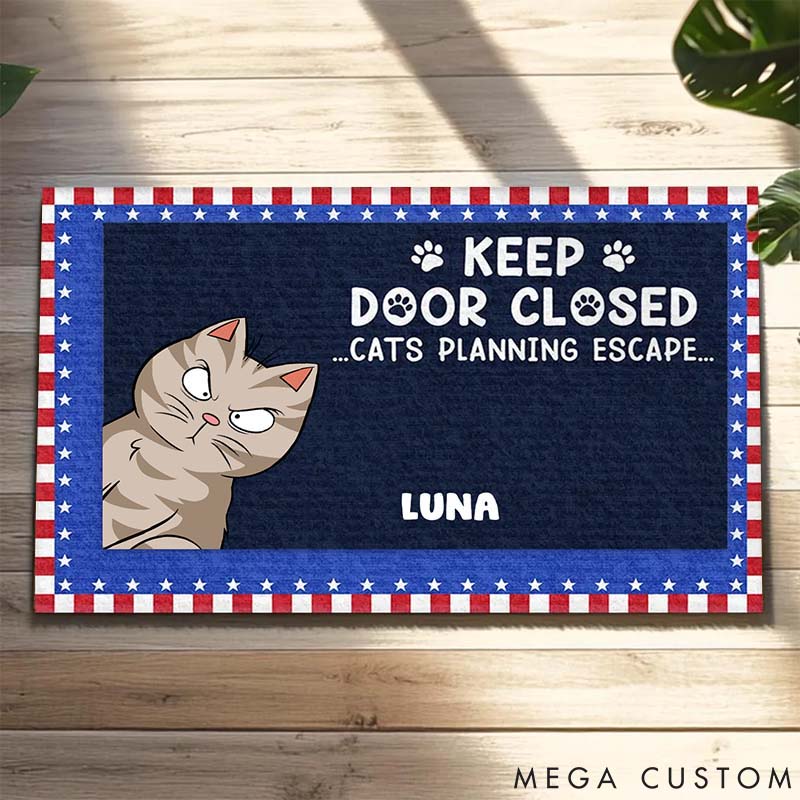 Personalized Cat Lover Cats Want to Escape Doormat