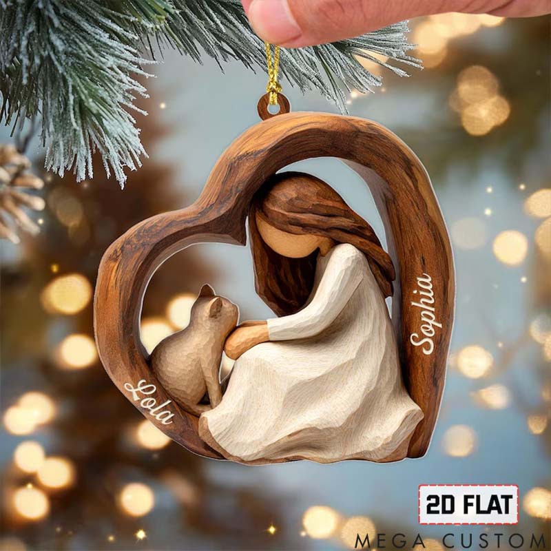 Personalized Cat Lover Circle of Love Christmas Ornament