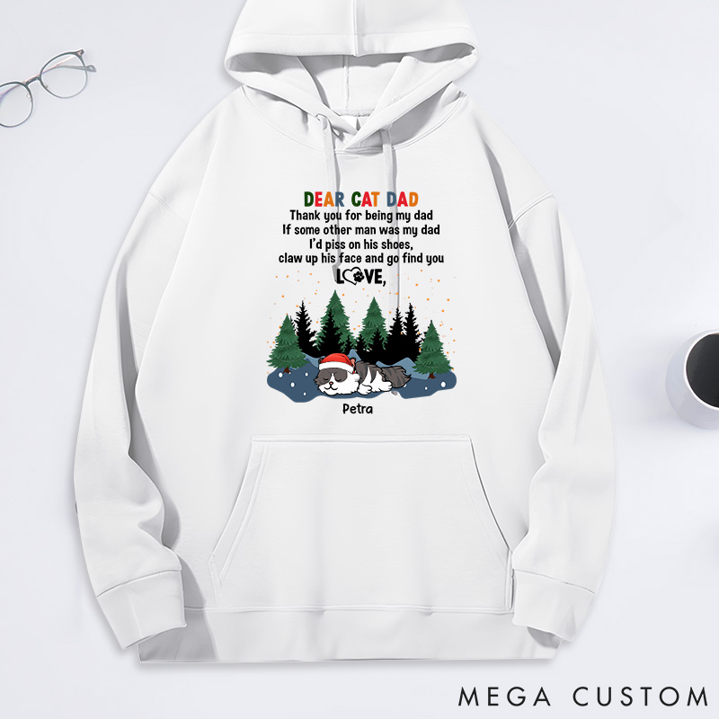 Personalized Cat Lover Claw Up Dad Classic Hoodies
