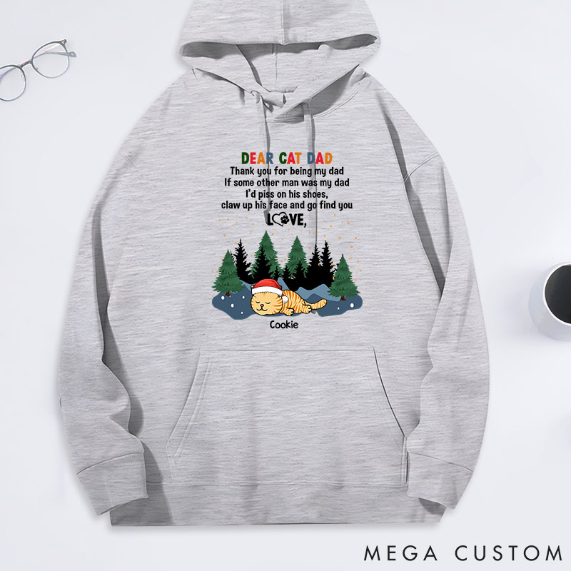 Personalized Cat Lover Claw Up Dad Classic Hoodies