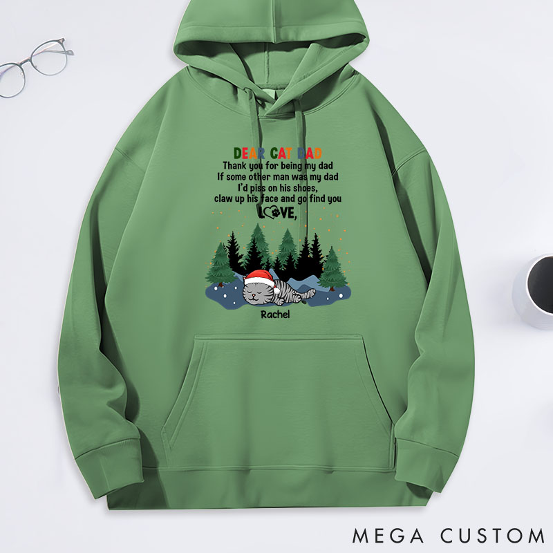 Personalized Cat Lover Claw Up Dad Classic Hoodies