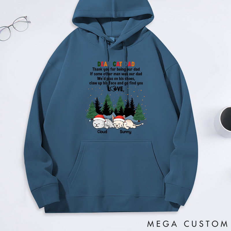 Personalized Cat Lover Claw Up Dad Classic Hoodies