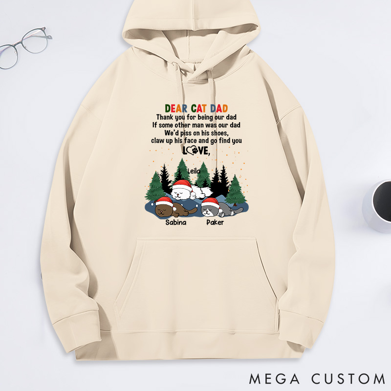 Personalized Cat Lover Claw Up Dad Classic Hoodies