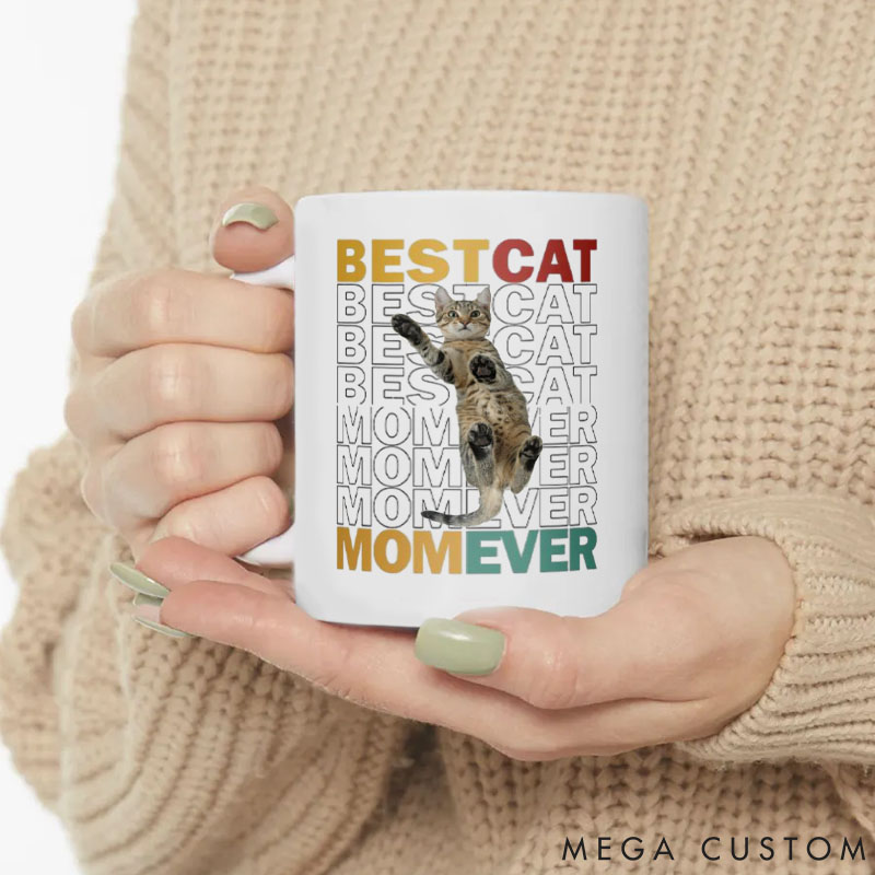 Personalized Cat Lover Custom Photo Best Cat Mom Mugs