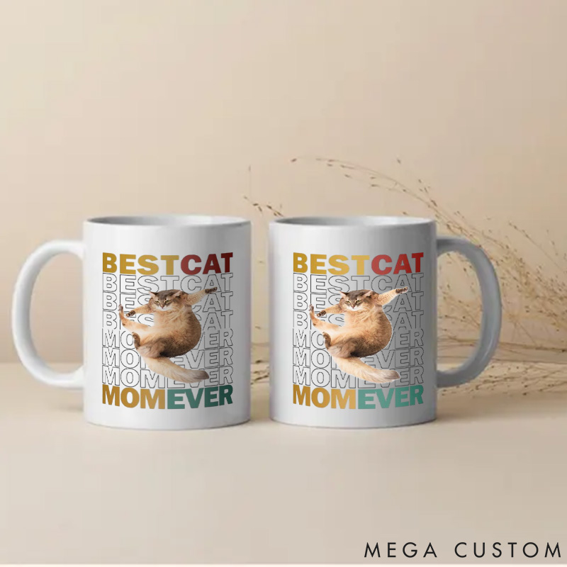 Personalized Cat Lover Custom Photo Best Cat Mom Mugs