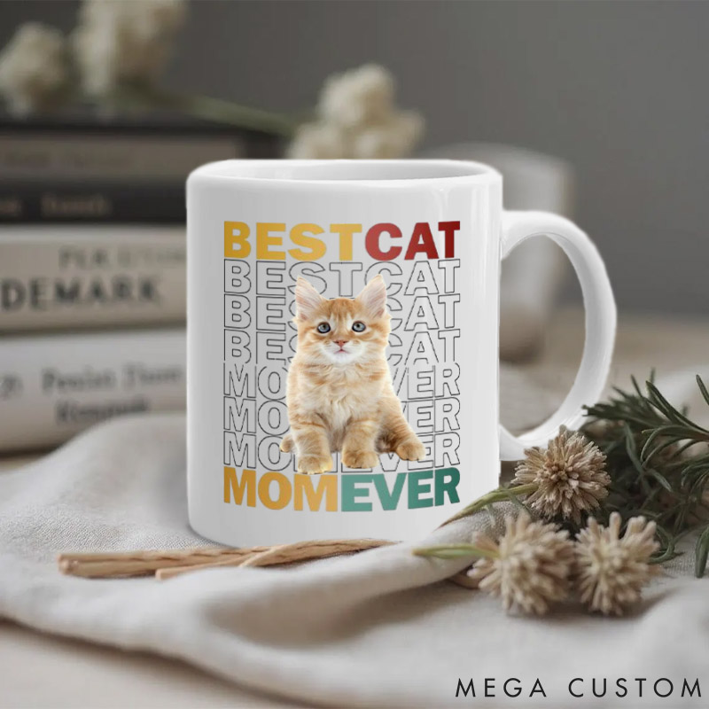 Personalized Cat Lover Custom Photo Best Cat Mom Mugs