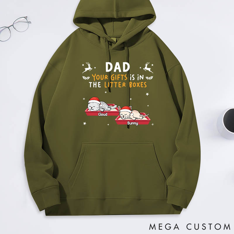 Personalized Cat Lover Dad Gift is in the Box Classic Hoodies