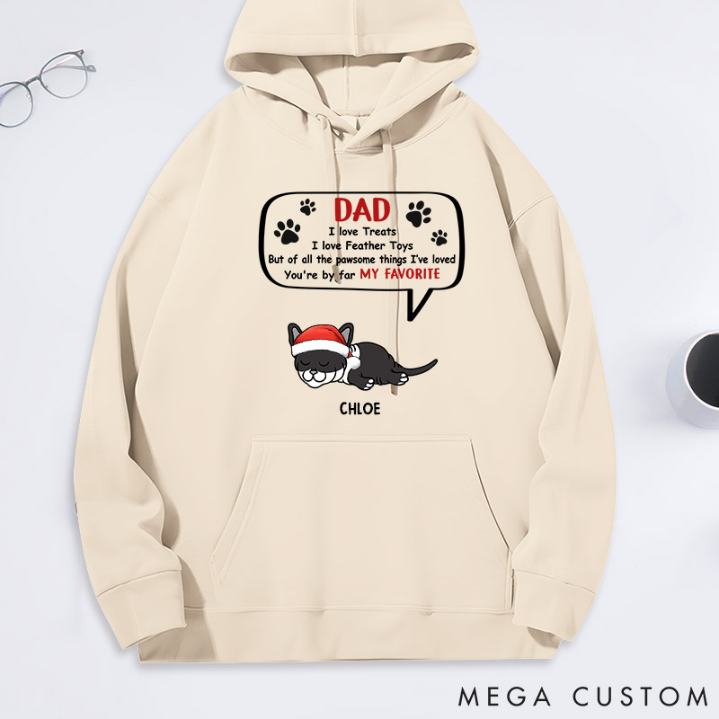 Personalized Cat Lover Dad My Favorite by Far Classic Hoodies