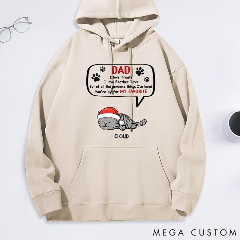Personalized Cat Lover Dad My Favorite by Far Classic Hoodies