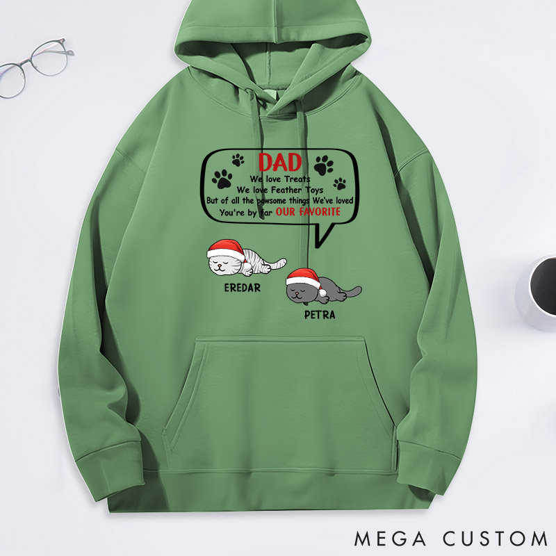 Personalized Cat Lover Dad My Favorite by Far Classic Hoodies